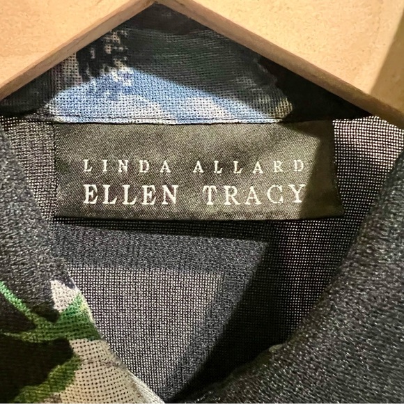 Ellen Tracy Sheer Silk Floral Blouse - Picture 4 of 6